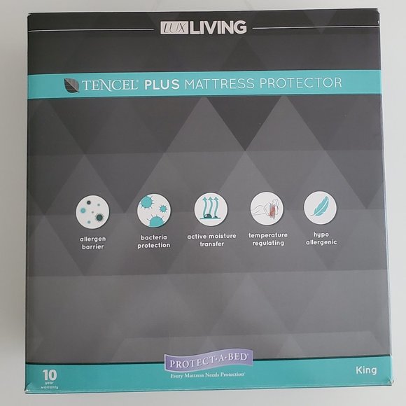 Protect-A-Bed Lux Living TENCEL Plus King Size Mattress Protector | GUC | White - Picture 1 of 12